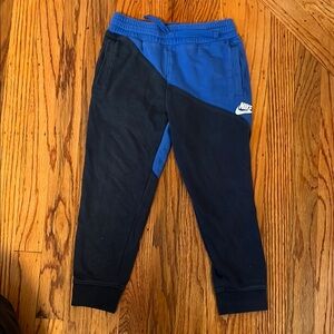 Nike Blue and Black Sweatpants with Elastic Cuffs